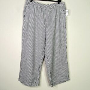 New Old Navy Stripe High Rise Wide Leg Pull On Pants Women's Size XL